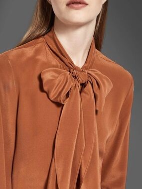 Max Mara Studio Silk Bow-Tie Blouse